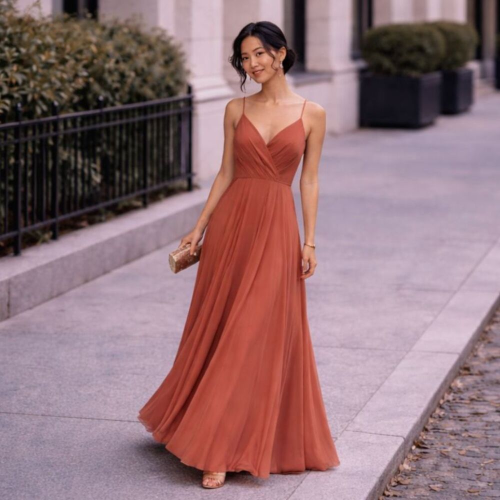 Lulus All About Love Maxi Dress XXS Rusty Rose Bridesmaid Prom Formal Gown